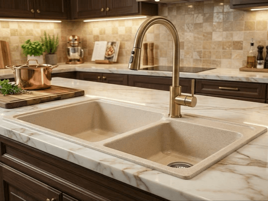 Évier de cuisine grande taille Tunisie / Évier double bacs pour cuisine Tunisie / Evier de cuisine double bacs et double égouttoir Tunisie 