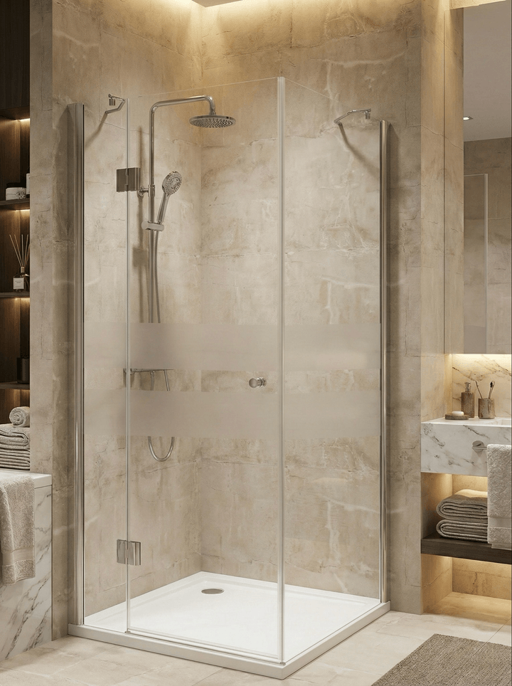 Douche Tunisie / Cabine de douche Tunisie / Cabine de douche de qualité Tunisie / Salle de bain Tunisie / Cabine de douche avec deux bandes design Tunisie