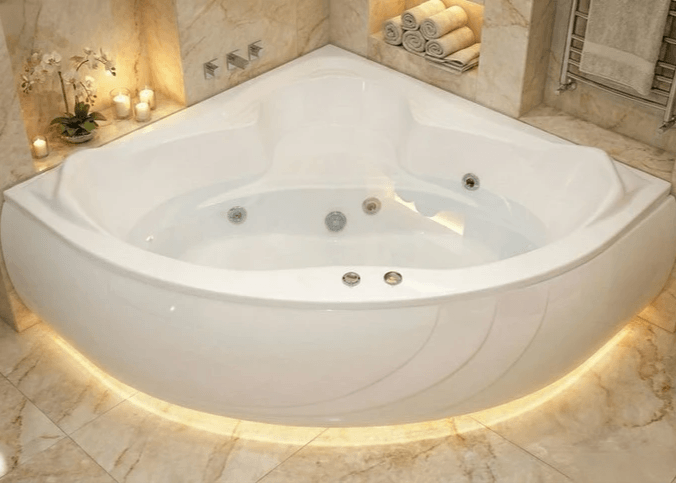 Baignoire jacuzzi Tunisie / Salle de bains Tunisie / sanitaire Tunisie / Baignoire hydromassage d'angle Tunisie / Baignoire hydromassage Tunisie