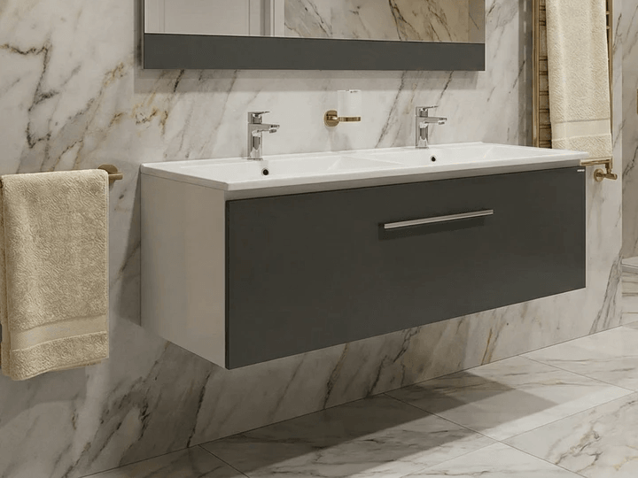 Meuble de salle de bain Tunisie / Salle de bain Tunisie / Meuble pour salle de bain design Tunisie / Meuble de salle de bain Hydrofuge Tunisie / Meuble de salle de bain High Gloss Tunisie