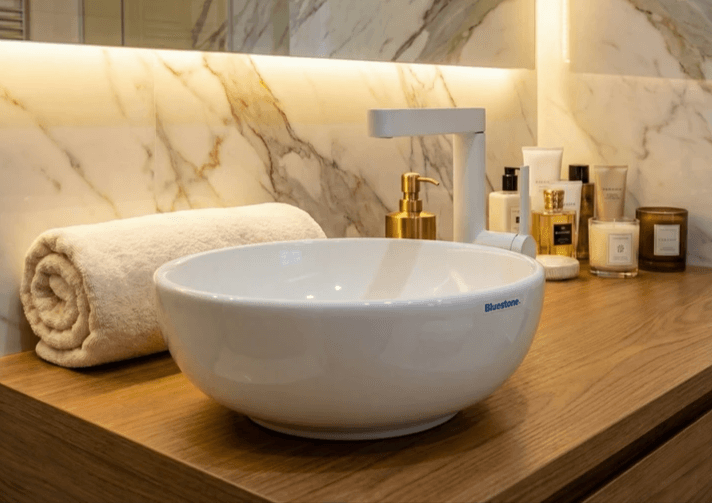 Bol petite salle d'eau Tunisie / Petites Salle de bains Tunisie / Bol à poser mini prix Tunisie / Petite vasque bol à poser blanche Tunisie / Vasque de salle de bain forme de bol Tunisie