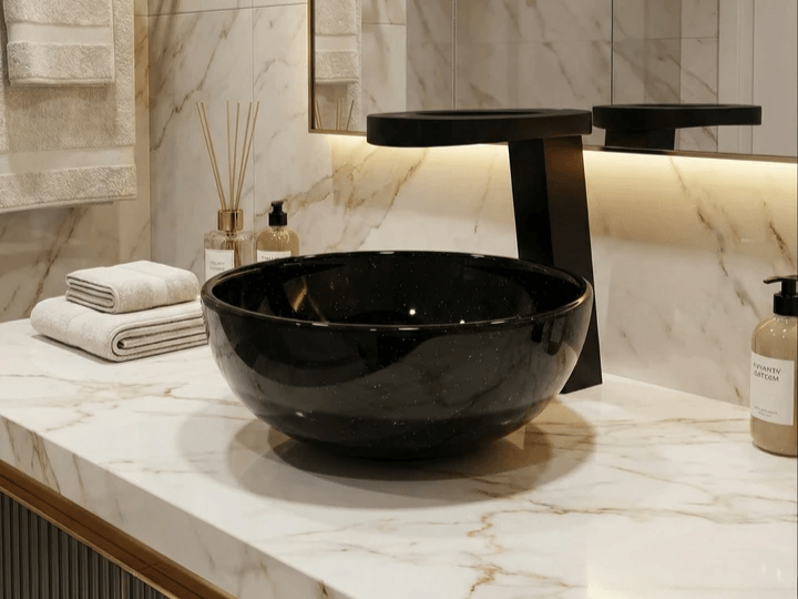 Lavabo Tunisie / Vasque Tunisie / Vasque à poser Tunisie /  Bol Tunisie / Bol à poser en noir Tunisie