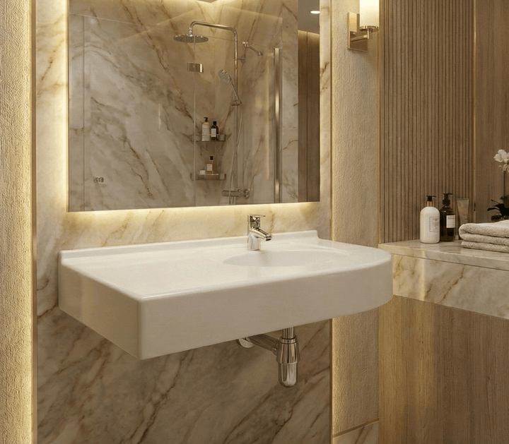 Lavabo Tunisie / Salle de bain Tunisie / Lavabo double suspendue Tunisie