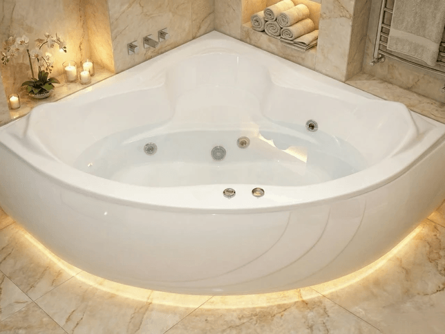 Baignoire  hydromassage  d'angle Tunisie / Salle de bain Tunisie Baignoire hydromassage de coin Tunisie