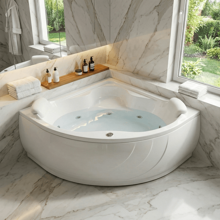 Baignoire  hydromassage  d'angle Tunisie / Salle de bain Tunisie Baignoire hydromassage de coin Tunisie