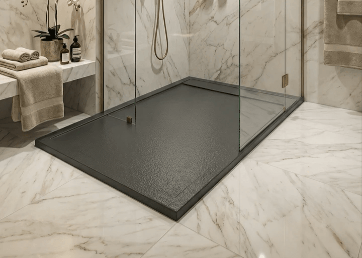 Receveur de douche Tunisie / Receveur rectangulaire extra-plat "Galaxite" gris