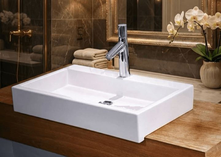 Vasque sanitaire Tunisie / Vasque grande taille Tunisie / Vasque rectangulaire à poser Tunisie / Vasque à poser pour salle de bain Tunisie / Lavabo rectangulaire à poser Tunisie / Vasque à poser grande taille Tunisie