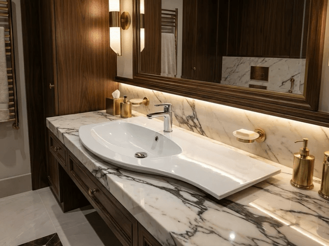 Lavabo Tunisie / Salle de bain Tunisie / Lavabo double suspendue Tunisie