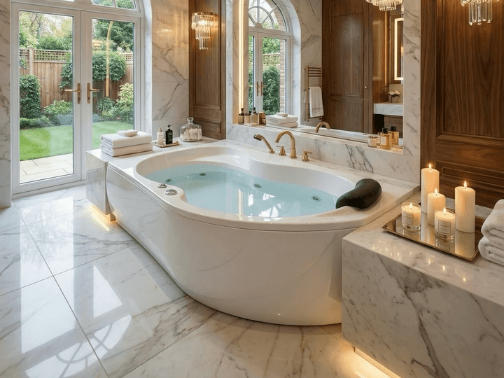 Baignoire hydromassage d'angle Tunisie / Salle de bain Tunisie / Baignoire hydromassage de coin Tunisie