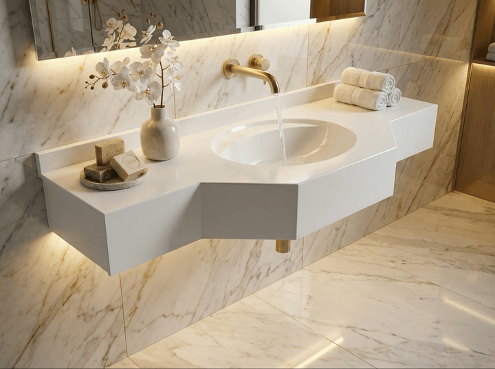 Lavabo Tunisie / Salle de bain Tunisie / Lavabo double suspendue Tunisie