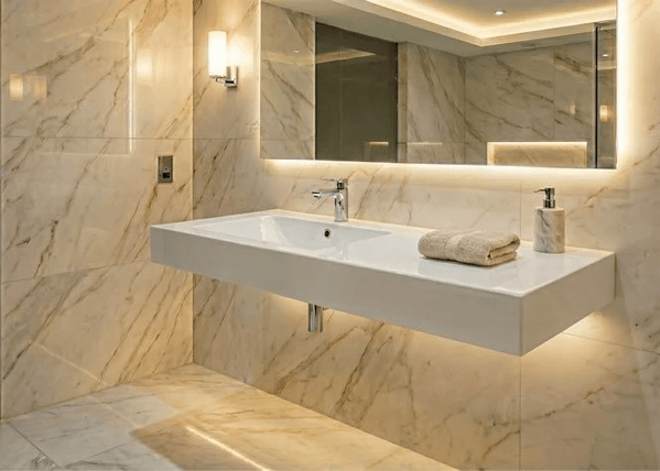 Plan vasque grande taille Tunisie / Plan vasque de salle de bain Tunisie / Plan vasque excentré Tunisie / Plan vasque 120 cm Tunisie / Plan vasque décentré Tunisie  / Plan vasque Sanibel