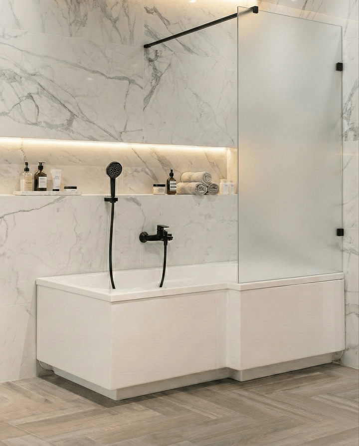 Baignoire Tunisie / Salle de bain Tunisie / Paroi de Baignoire Tunisie / Parois de Baignoire design Tunisie / Parois de Baignoire clair Tunisie