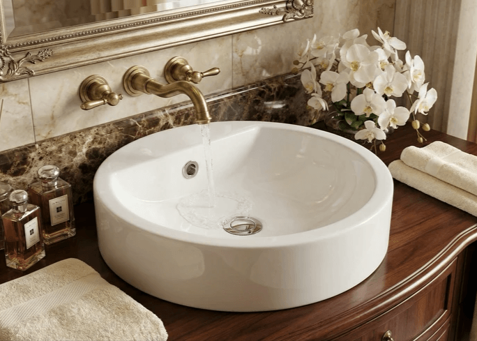 Bol à poser à prix mini Tunisie /  Bol résistant salle de bain Tunisie / Lavabo bol Tunisie / Bol salle de bain 47 cm Tunisie / Vasque bol robuste Tunisie / Salle d'eau Tunisie