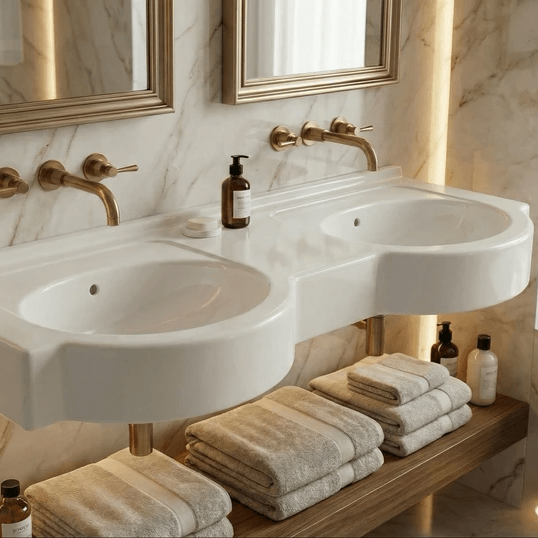 Lavabo Tunisie / Salle de bain Tunisie / Lavabo double suspendue Tunisie