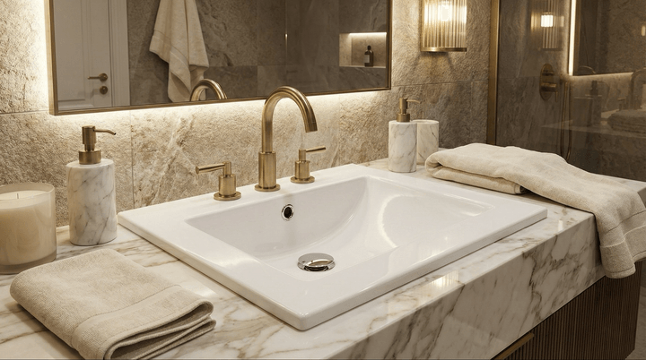 Lavabo Tunisie / Salle de bain Tunisie / Lavabo double suspendue Tunisie