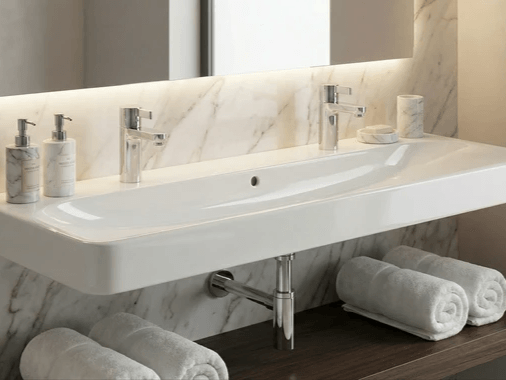 Vasque double robinet Tunisie - Plan vasque Tunisie - Vasque double Tunisie - Vasque 120 cm Tunisie 