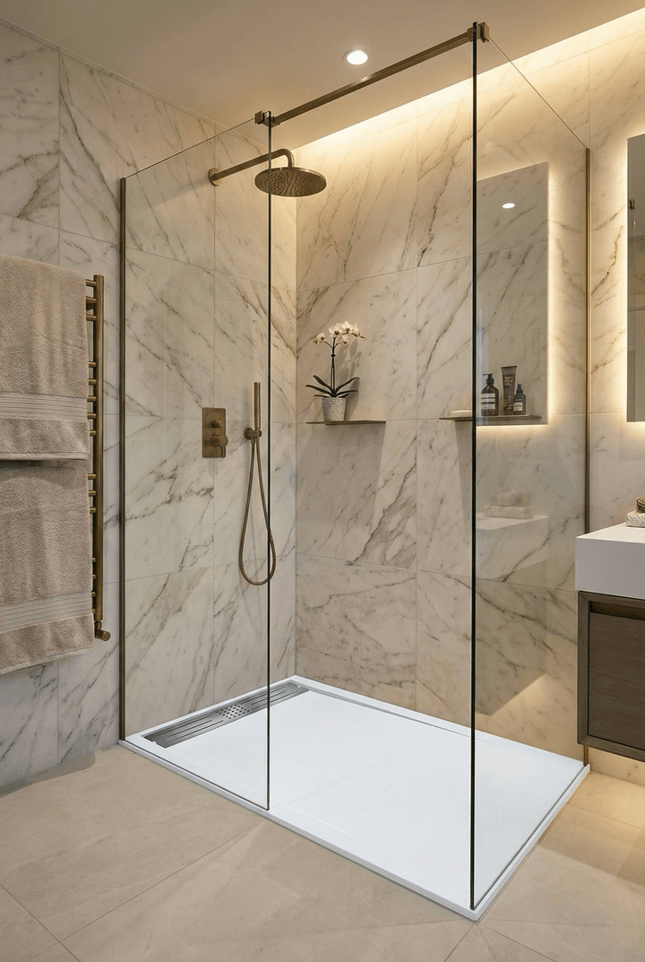 Receveur de douche Tunisie / Receveur rectangulaire extra-plat "Galaxite" blanc
