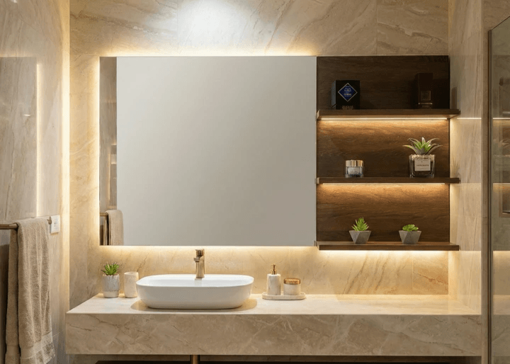 Miroir salle de bain Tunisie /  Miroir MDF Sanibel / Miroir de salle de bain Tunisie