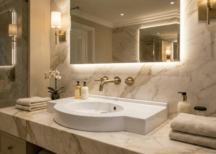 Plan vasque à bon prix Tunisie / Plan vasque suspendue pas cher Tunisie / Plan vasque 80 cm / Vasque suspendue Tunisie