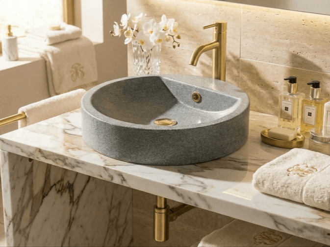 Lavabo Tunisie - Vasque Tunisie - Salle de bain Tunisie - Vasque bol Tunisie - Bol à poser Tunisie - Bol à poser en gris