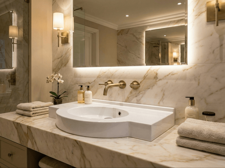 Lavabo Tunisie / Salle de bain Tunisie / Lavabo double suspendue Tunisie