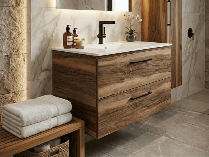 Meuble de salle de bain Tunisie / Salle de bain Tunisie / Meuble pour salle de bain design Tunisie / Meuble de salle de bain Hydrofuge Tunisie / Meuble de salle de bain High Gloss Tunisie