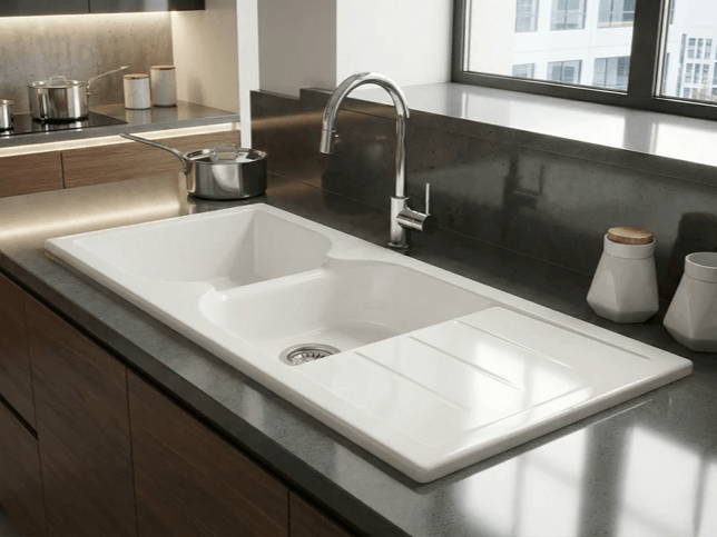 Évier de cuisine grande taille Tunisie / Évier double bacs pour cuisine Tunisie / Evier de cuisine double bacs et double égouttoir Tunisie 