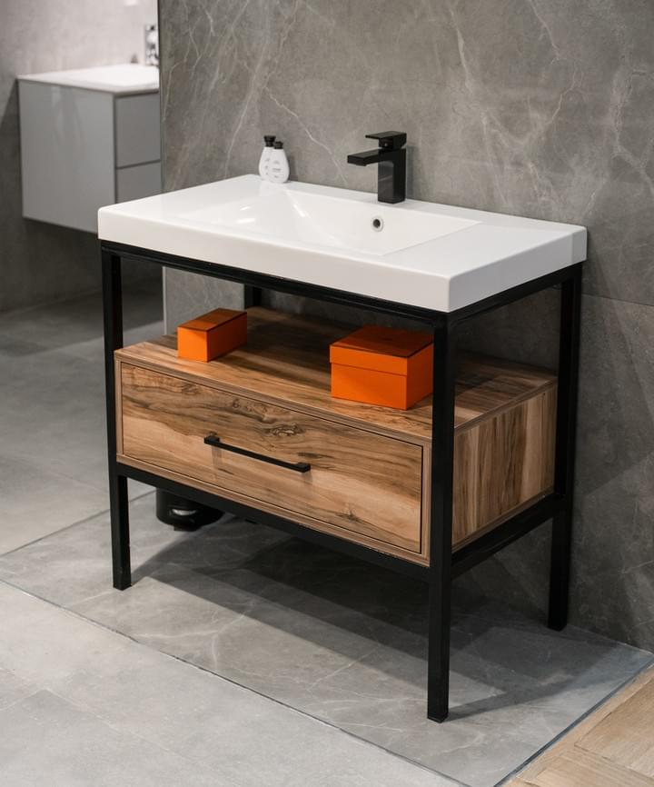 Meuble de salle de bain Tunisie / Salle de bain Tunisie / Meuble pour salle de bain design Tunisie / Meuble de salle de bain Hydrofuge Tunisie / Meuble de salle de bain High Gloss Tunisie / Meuble de salle de bain sur pied Tunisie