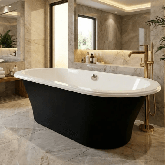 Baignoire arrondie Tunisie / Salle de bains Tunisie  / Baignoire noire Tunisie / 