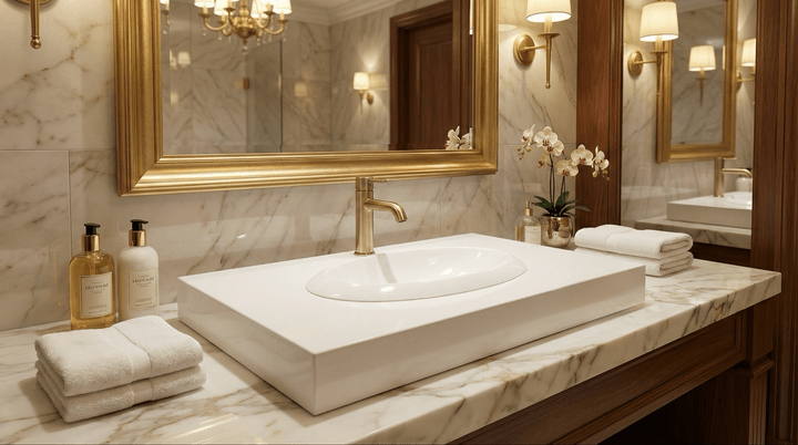 Lavabo Tunisie / Salle de bain Tunisie / Lavabo double suspendue Tunisie