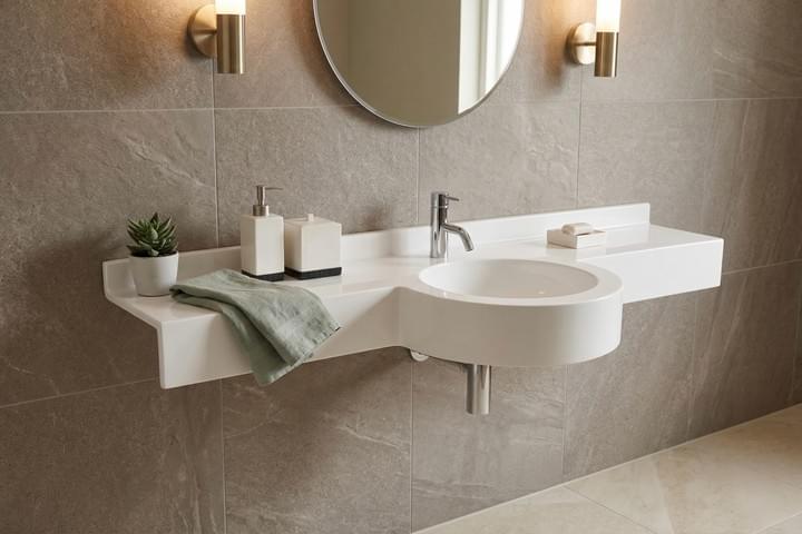 Plan vasque pas cher Tunisie / Plan vasque à poser salle de bain Tunisie / Sanitaire salle de bain Tunisie / Plan-vasque sur mesure Tunisie