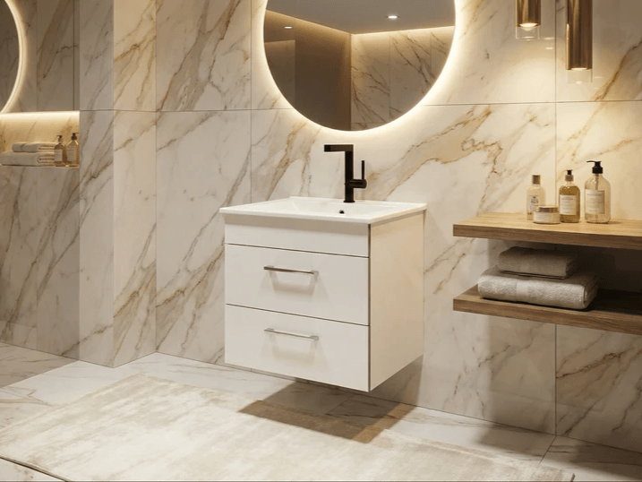 Meuble de salle de bain Tunisie / Salle de bain Tunisie / Meuble pour salle de bain design Tunisie / Meuble de salle de bain Hydrofuge Tunisie / Meuble de salle de bain High Gloss Tunisie