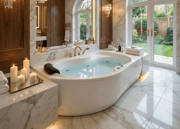 Salle de bain Tunisie / Baignoire hydromassante de coin droit Tunisie / Baignoire hydromassage de coin droit Tunisie / Baignoire hydrojet Tunisie