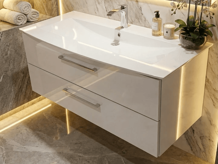 Meuble de salle de bain Tunisie / Salle de bain Tunisie / Meuble pour salle de bain design Tunisie / Meuble de salle de bain Hydrofuge Tunisie / Meuble de salle de bain High Gloss Tunisie