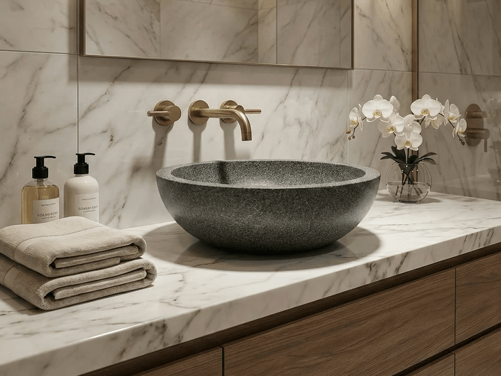 Lavabo Tunisie / Vasque Tunisie /  Vasque à poser Tunisie / Bol en gris Tunisie