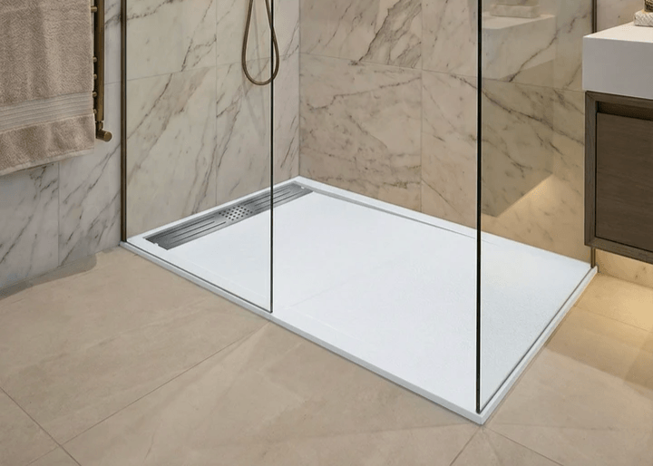 Receveur de douche Tunisie / Receveur rectangulaire extra-plat "Galaxite" blanc