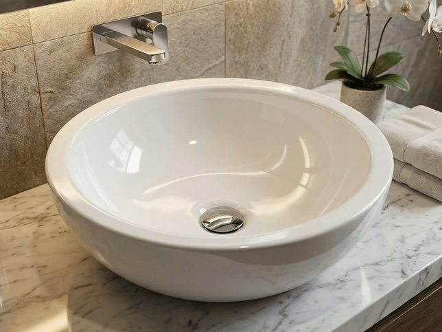 Lavabo Tunisie / Vasque Tunisie /  Vasque à poser Tunisie / Bol en blanc Tunisie