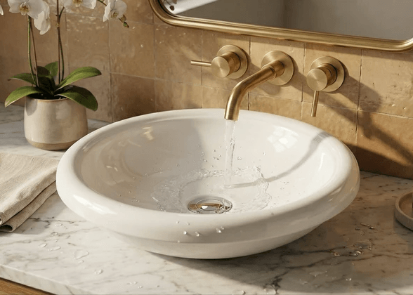 Vasque sanitaire Tunisie / Vasque ronde Tunisie / Vasque arrondie Tunisie / Salle de bain Tunisie