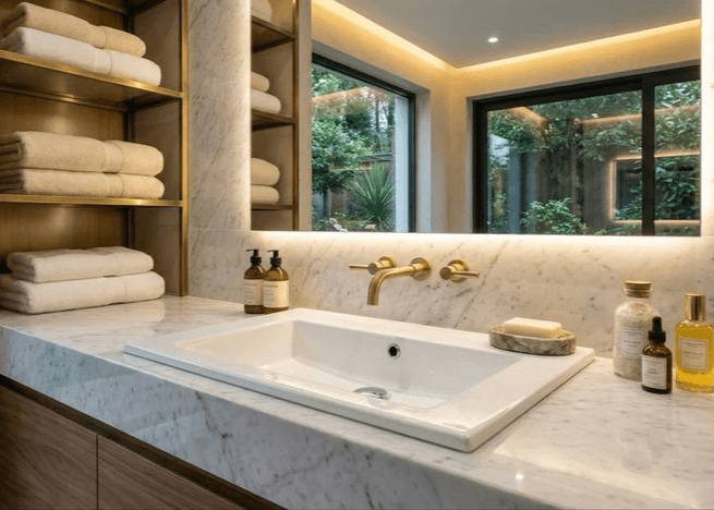 Plan vasque Tunisie / Lavabo salle de bain Tunisie / Plan vasque à bas prix / Salles de bains Tunisie / Plan vasque petite taille Tunisie / Plan vasque salle d'eau Tunisie