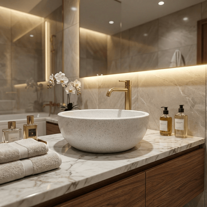 Vasque Tunisie /  Bol à poser en blanc Tunisie /  Vasque semi encastrer rectangulaire Tunisie / Bol Tunisie