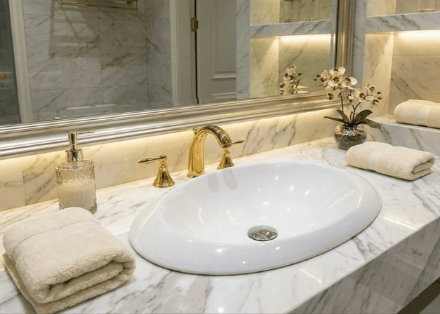 Vasque sanitaire Tunisie / Vasque à encastrer ovale Tunisie / Vasque ovale Tunisie / Salle de bain Tunisie