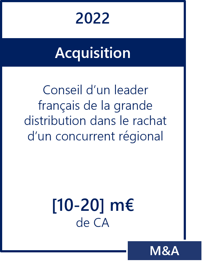 M&A Acquisition grande distribution concurrent
