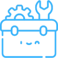 icon of toolbox representing tools and support