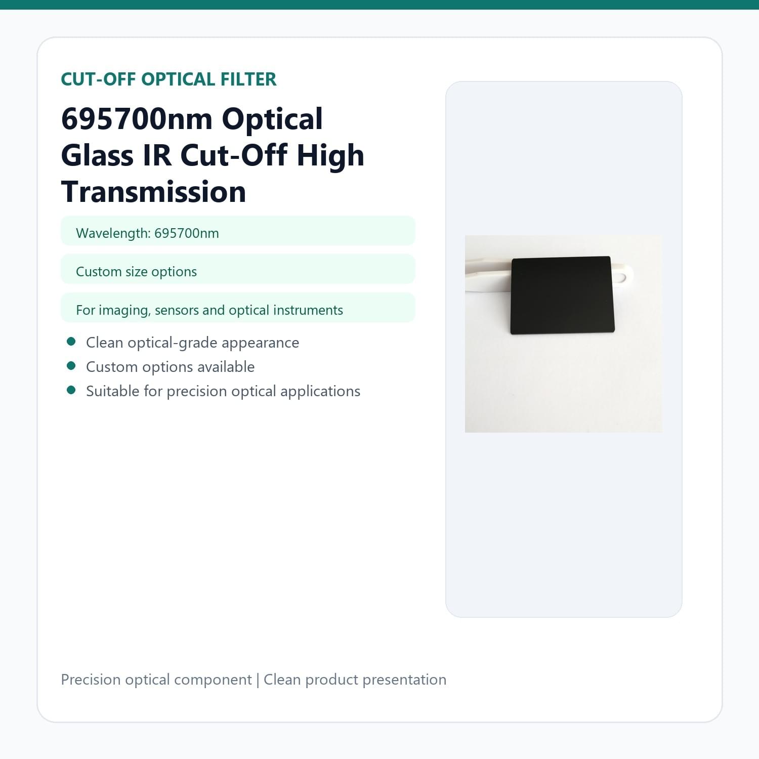695700nm Optical Glass IR Cut-Off High Transmission HB700 RG