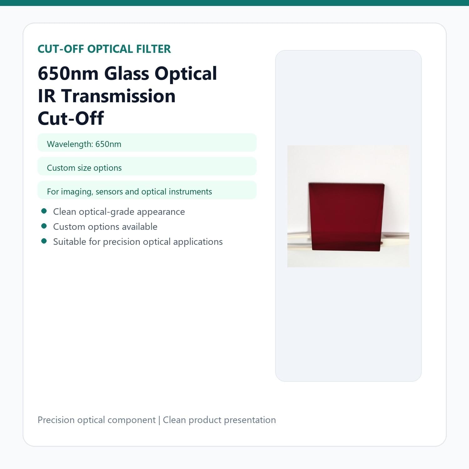650nm Glass Optical IR Transmission Cut-Off HB650