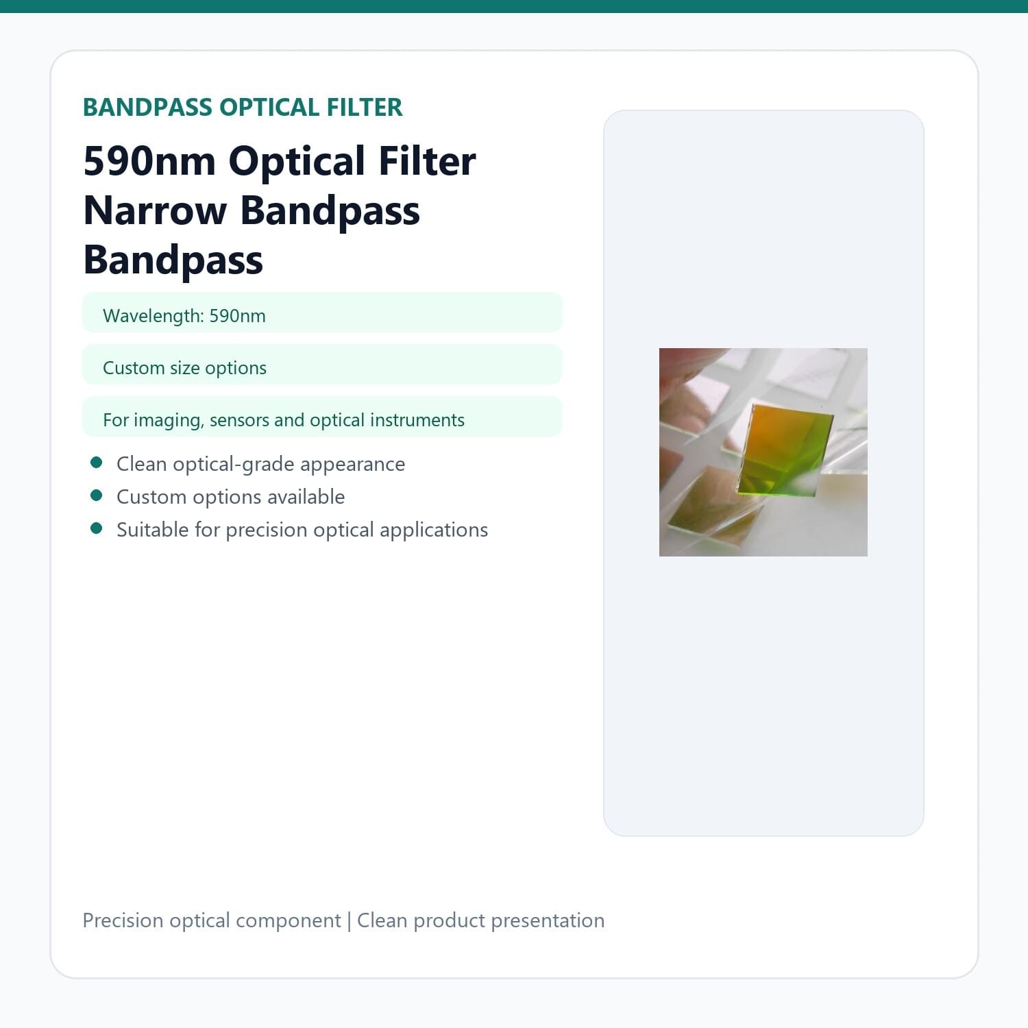 590nm Optical Filter Narrow Bandpass Bandpass 590