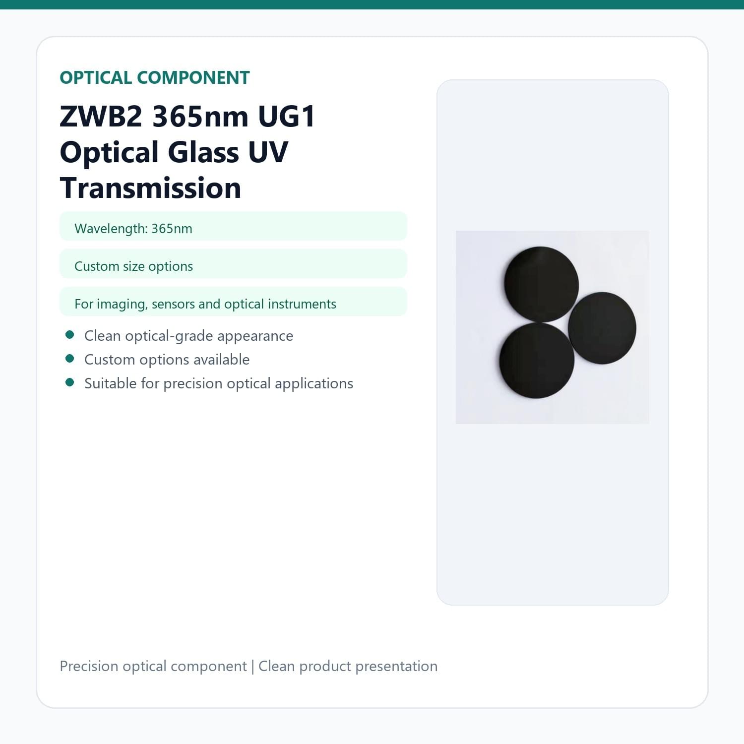 ZWB2 365nm UG1 Optical Glass UV Transmission 360