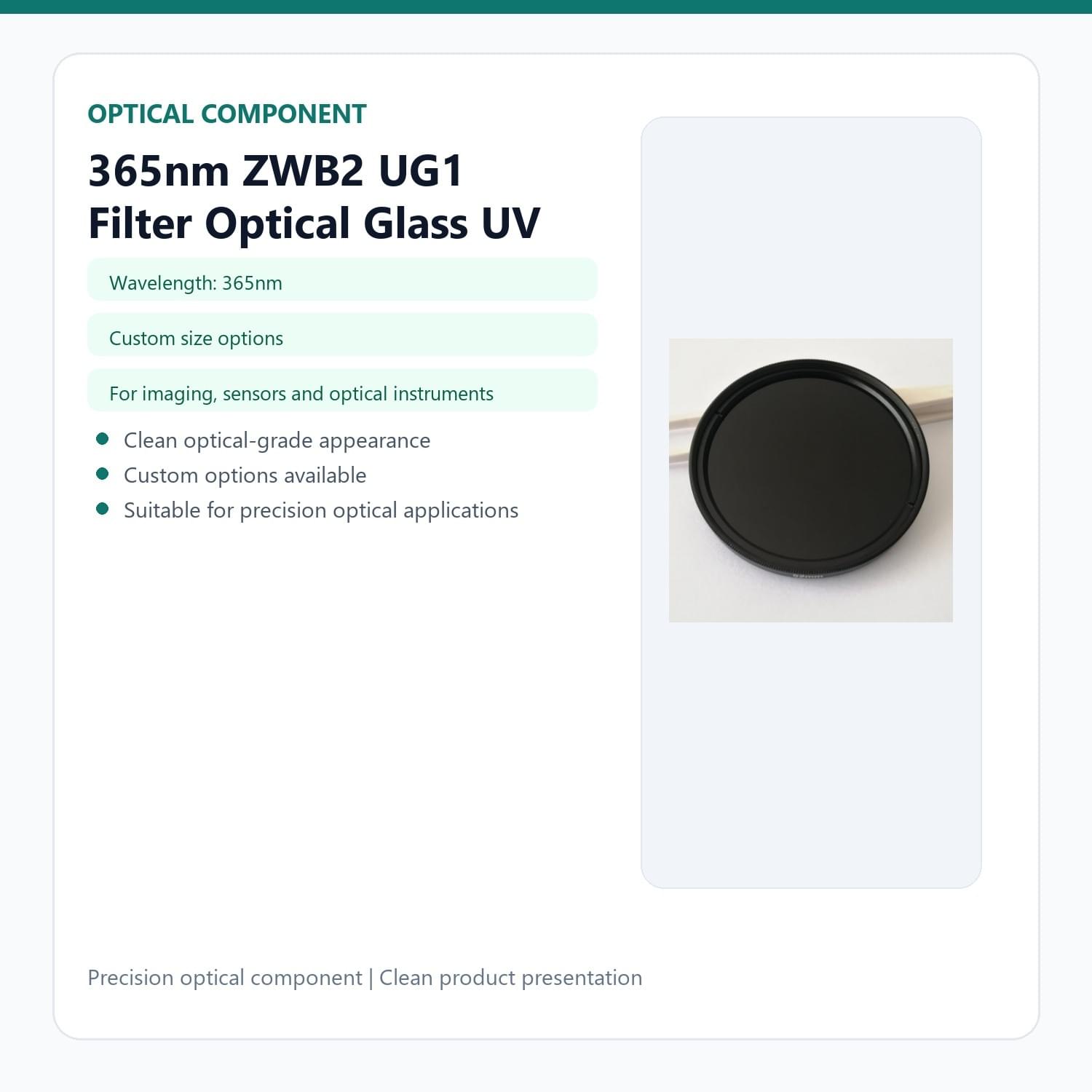 365nm ZWB2 UG1 Filter Optical Glass UV Camera Photography