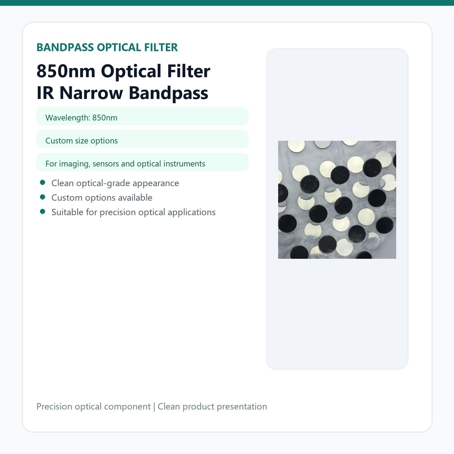 850nm Optical Filter IR Narrow Bandpass