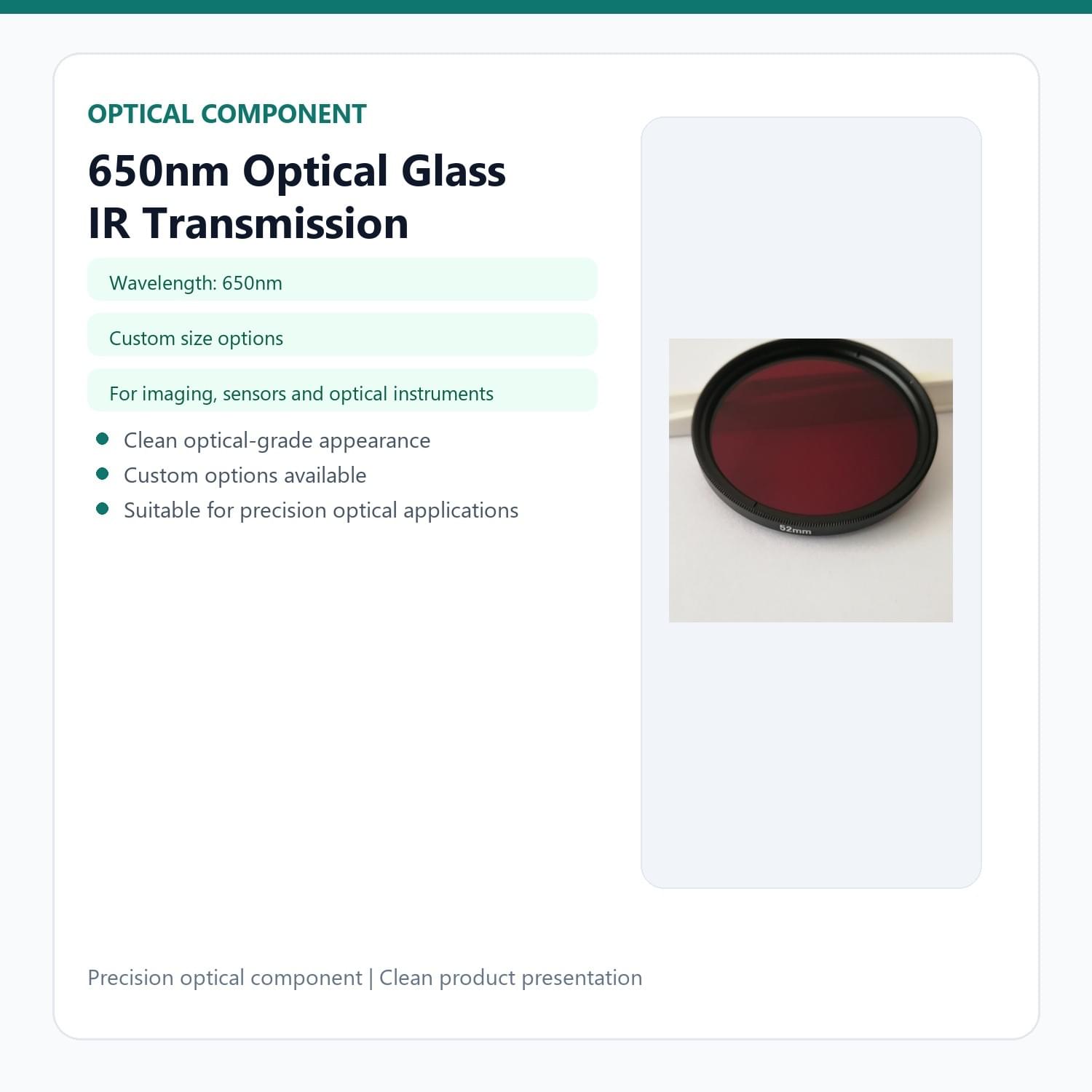 650nm Optical Glass IR Transmission HB650